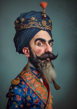Portrait of a Man Wearing a Turban. Generative AI