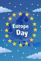 Happy European Union Europe Day. Holiday. Flat illustration