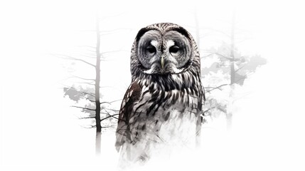 Watercolor animal owl