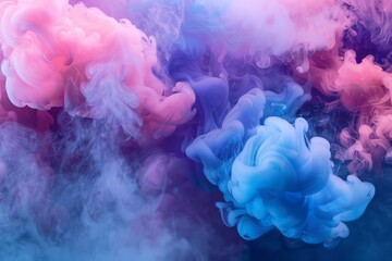 Multicolored smoke animation. Motion. Colored clouds of smoke in 3D format spreading over the entire background