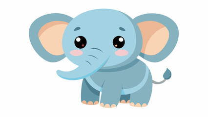 Fototapeta premium a cute baby elephant cartoon vector 