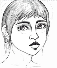 Dibujo rostro mujer