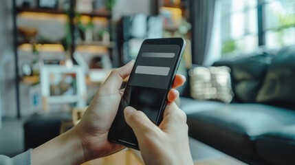 shopping online concept picture of hand holding smartphone shopping online with platform application.