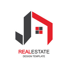 Real estate logo design simple concept Premium Vector