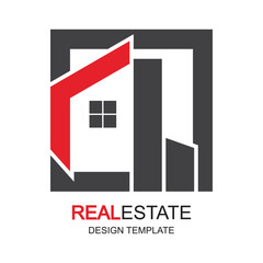 Real estate logo design simple concept Premium Vector