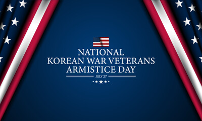 National Korean War Veterans Armistice Day July 27 Background vector Illustration