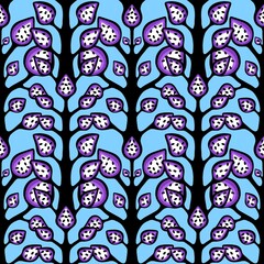 Naklejka premium Cartoon summer retro seamless flower pattern for wrapping paper and fabrics and spring packaging and kids print