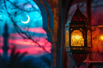 Crédence de cuisine en verre imprimé Coloré islamic background with mosque , eid moubarak , ramadan moubarak , eid fitr , eid adha 