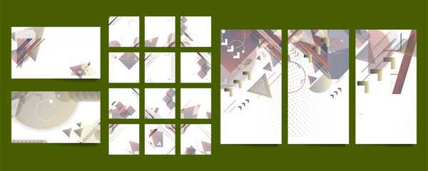 Set geometric colors fluid shapes eps 10. Flowing and liquid abstract gradient background for banner, poster or book. Vector design