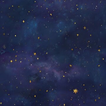  a starry night sky seamless pattern, generative ai