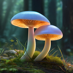 Glowing Secrets of the Night: Exploring Mycena chlorophos(Generative AI)