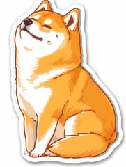 Fototapeta premium This Shiba Inu sticker depicts the breed's faithful and charming nature, perfect for dog enthusiasts.