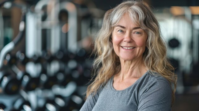 older woman, gym trainer generative ai