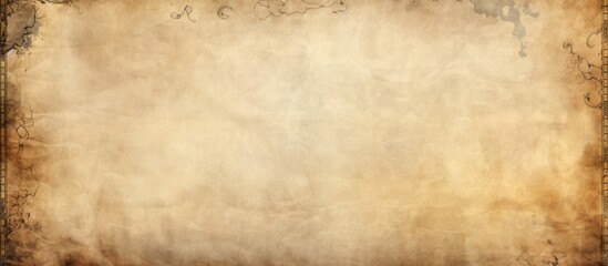 A closeup of a vintage piece of paper with a brown border. The paper has a beige tint with wood patterns and rectangular shape, resembling peach flooring