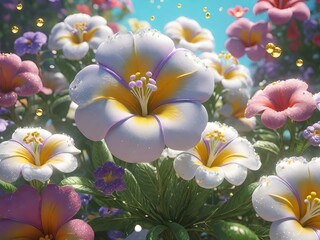 Obraz na płótnie Canvas flowers in the garden, floral background