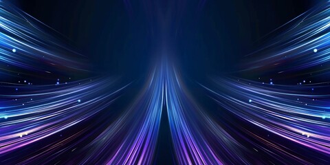 Abstract purple blue silver symmetrical curve abstract neon background with ascending pink blue red glowing lines.