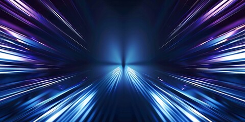 Abstract, science, futuristic, energy technology concept. Digital image of light rays, stripes lines with blue light background