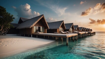 Sumptuous beachfront retreat on the idyllic shores of the Maldives, boasting unparalleled views of...