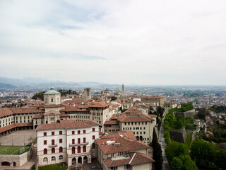 Fototapeta na wymiar Bergamo, Italy. The old town. Landscape at the ancient gate Porta San Giacomo 