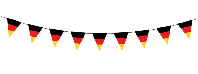 bunting garland, string of triangular flags for outdoor party, German Unity day, pennants, Tag der Deutschen Einheit, wimpelkette deutschland