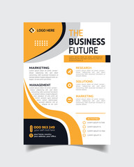 Real Elegance Business Flyer or Modern Business Leaflet  Yellow and Black Color