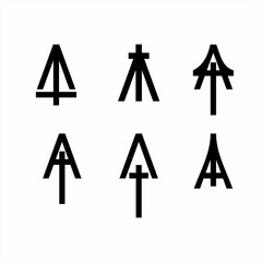 Letter A logo design with cross.