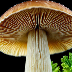 Mushrooms thrive in forest and grass Nature's bounty: fungi in autumn Edible treasures amidst greenery