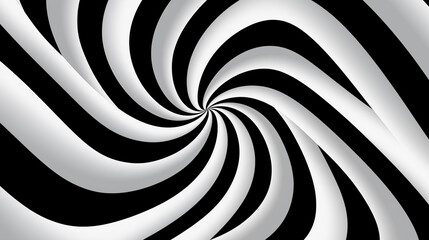 Abstract Black and White Spiral Illusion