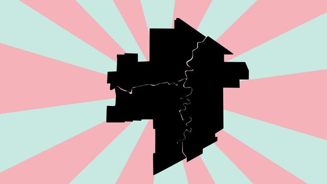 map of Edmonton in canada with rotating background