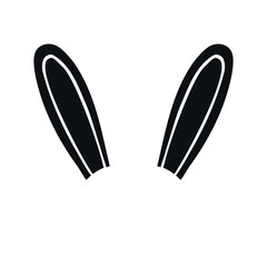 Vector hand drawn doodle sketch rabbit bunny ears isolated on white background