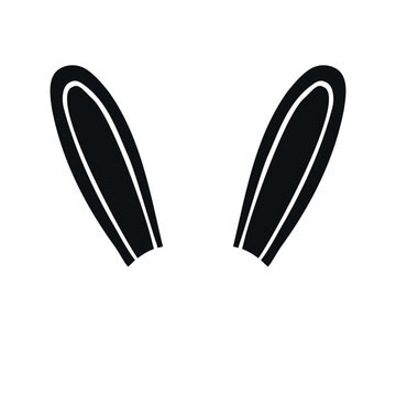 Vector hand drawn doodle sketch rabbit bunny ears isolated on white background