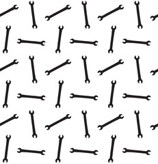 Vector seamless pattern of hand drawn doodle sketch wrench isolated on white background