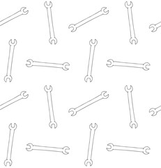 Vector seamless pattern of hand drawn doodle sketch outline wrench isolated on white background