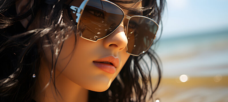Nico Robin cosplay in beach, ai generative