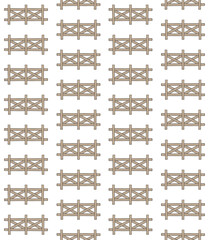Vector seamless pattern of hand drawn doodle sketch colored fence isolated on white background