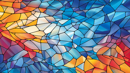 Cracked Mosaic Texture with Cool and Warm Tones