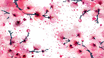 Seamless cherryblossom pattern tile background