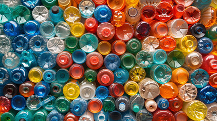 Full frame image of Used plastic bottles background.  - Powered by Adobe