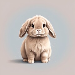 Cute Watercolour Bunny Rabbit Illustration, Handsketched watercolor bunny rabbit drawing painting neutral pastel colours