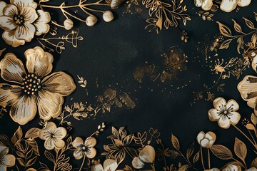 Elegant black Gold And white floral invitation design Ideal for sophisticated events and celebrations With luxurious patterns and textures