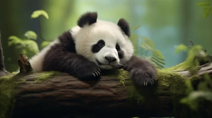 Foto op Plexiglas giant panda eating bamboo © qaiser