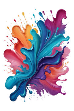 Colorful paint splashes isolated on black background. ready for DTF print, Vector illustration, paint, color, colorful, abstract, splash, background, ink, design, art, water, color, decoration