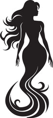 Tridents Treasure Vector Logo Featuring a Beautiful Mermaid Majestic Mermaid Melody Vector Logo in Aquatic Splendor