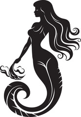 Aquatic Allure Vector Logo with Enchanting Mermaid Oceanic Overture Mermaid Vector Logo Extravaganza