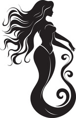 Coral Cascade Mermaid Vector Logo Delight Aquatic Allure Vector Logo with Enchanting Mermaid