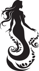 Oceanic Overture Mermaid Vector Logo Extravaganza Enchanting Essence Vector Logo Featuring a Graceful Mermaid
