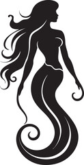 Cerulean Charm Vector Logo with Mermaid Grace Luminous Lagoon Mermaid Vector Logo Elegance
