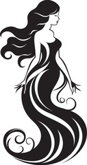 Majestic Marine Muse Vector Logo of a Beautiful Mermaid Cerulean Cascade Mermaid Vector Logo in Oceanic Bliss