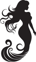 Azure Aria Vector Logo with Captivating Mermaid Sirens Symphony Mermaid Vector Logo Radiance