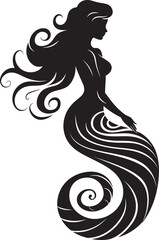 Oceanic Elegance Mermaid Vector Logo Magic Siren Serenity Captivating Mermaid Icon in Vector Bliss